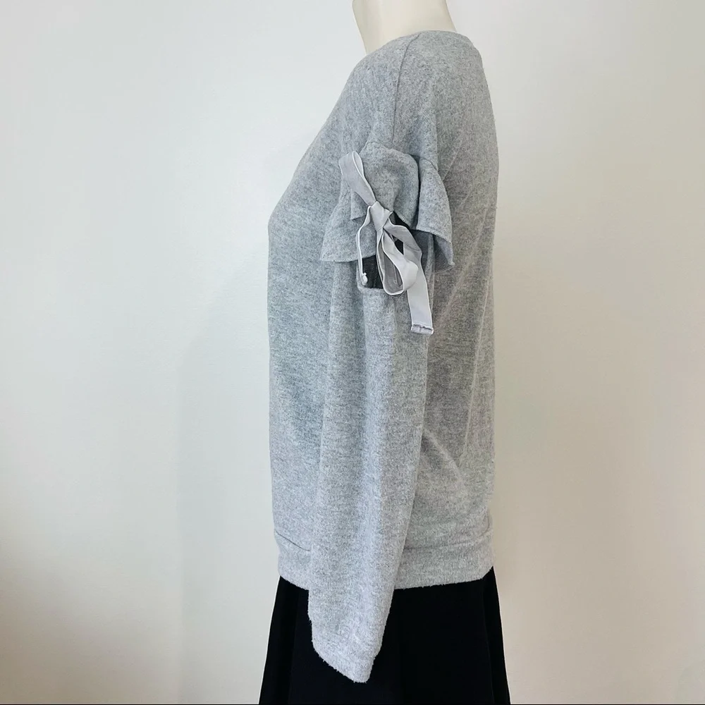 ALMOST FAMOUS 2 SWEATERS |set of 2 v-neck open arm fancy shoulder tie CR… - Picture 4 of 16